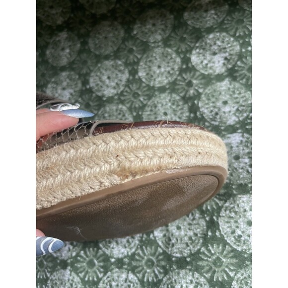 Sam Edelman Womens 9 M Gold Snake Print Slip On Wedge Slides Sandals - Picture 6 of 6